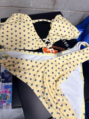 NEW!! Tiny (String) Yellow Polka Dot Bikini- 2 Piece- SIZE SMALL
